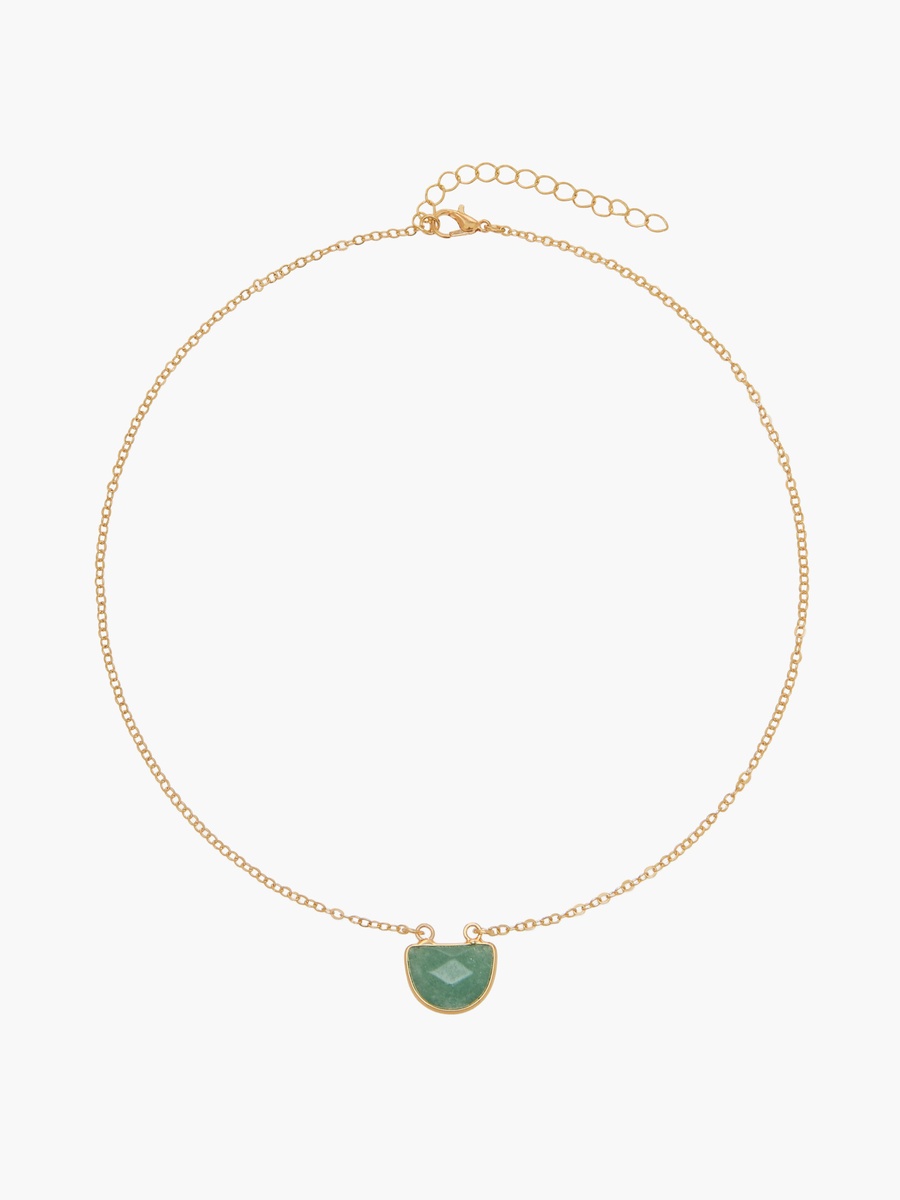 Gold Toned Stone Embellished Necklace
