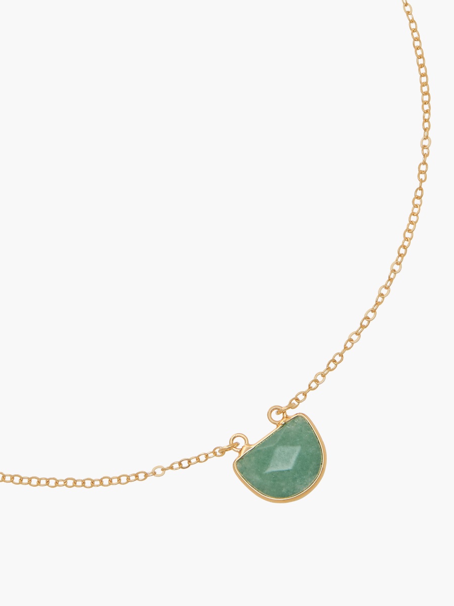 Gold Toned Stone Embellished Necklace