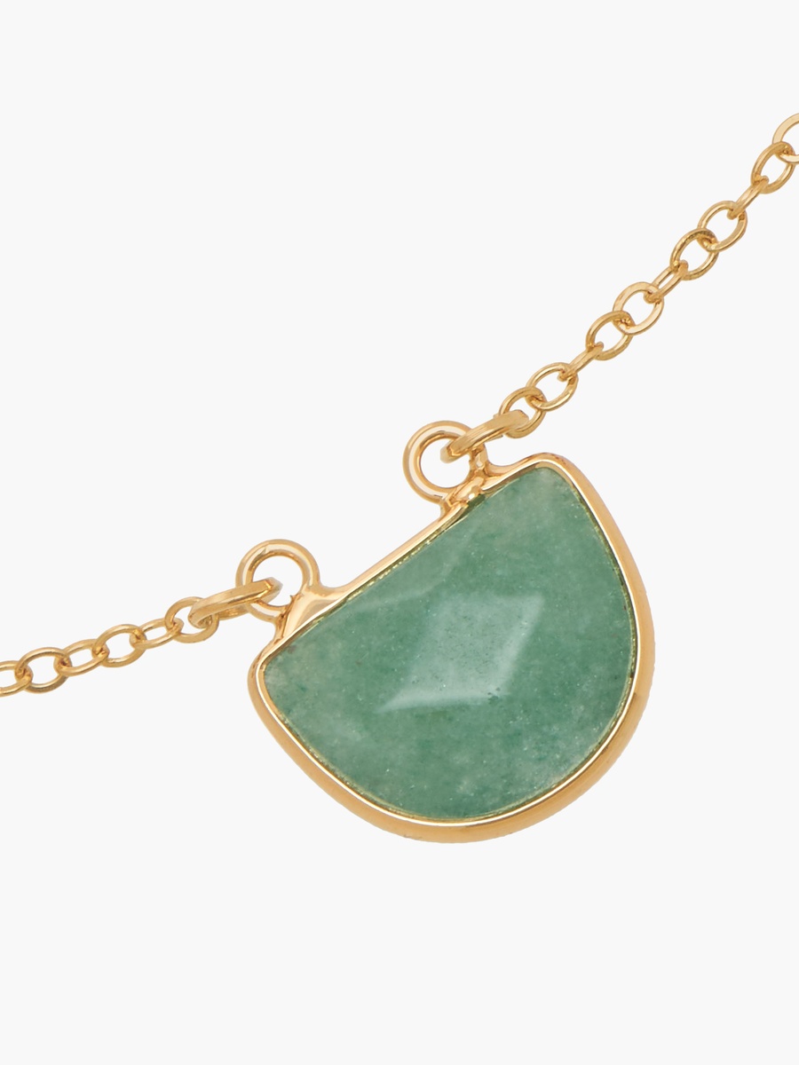 Gold Toned Stone Embellished Necklace