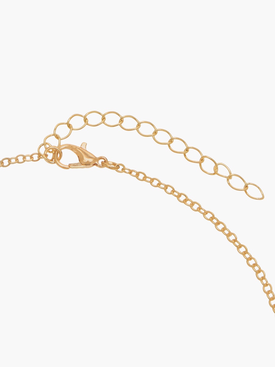 Gold Toned Stone Embellished Necklace
