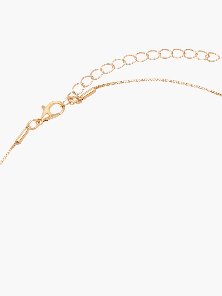 Gold Tone Embellished Heart Pendant Necklace