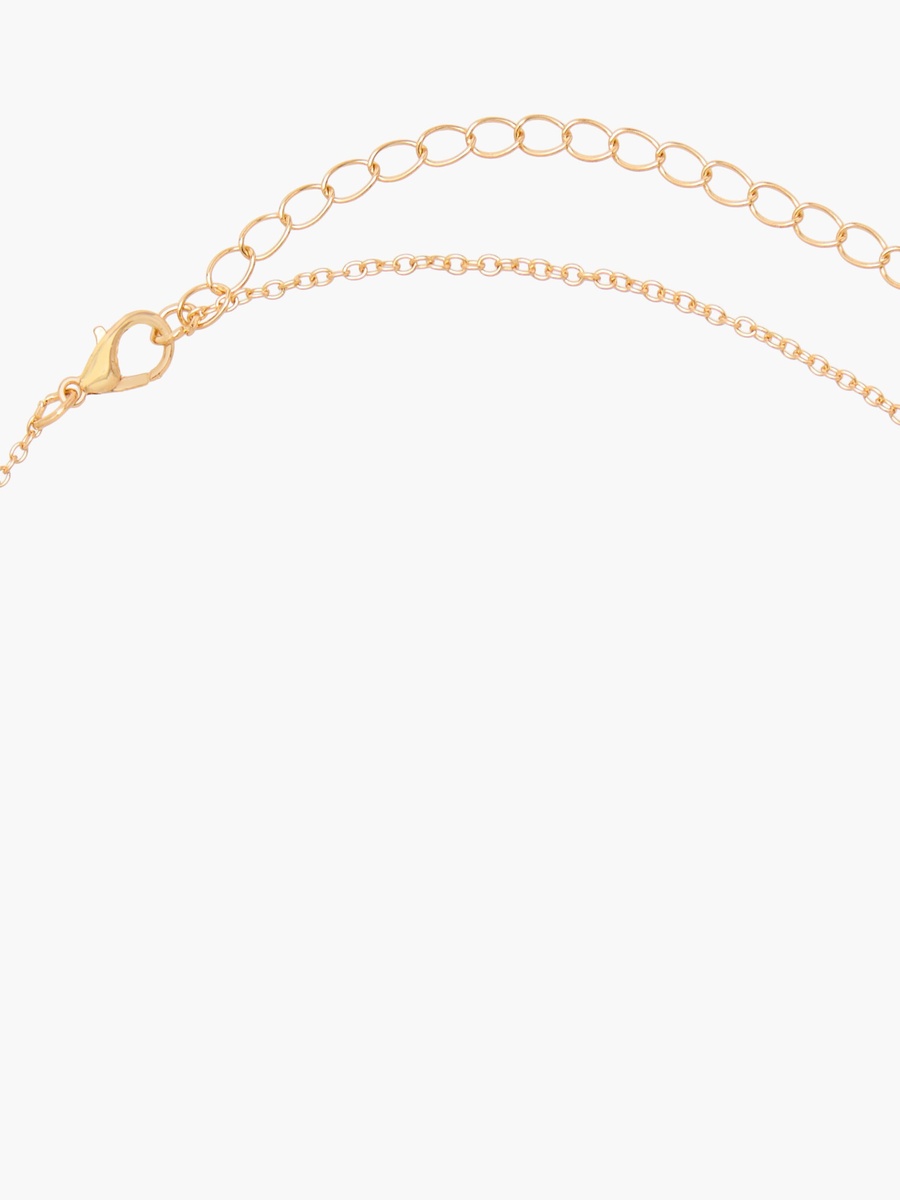 Gold Tone Necklace with Floral Charm