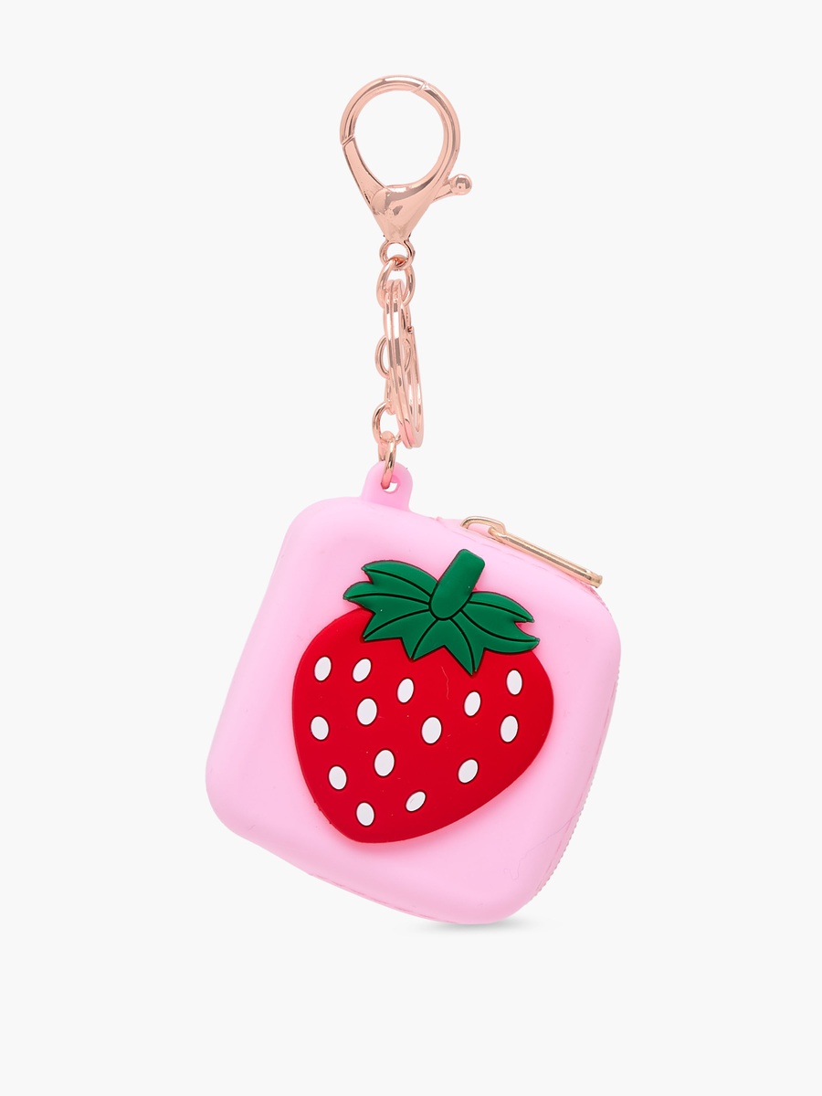 Bag Charm with Strawberry Embossed Design