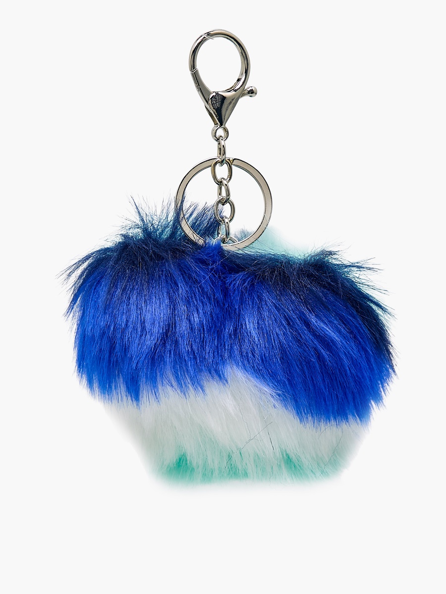 Keychain with Pompom Plush Charm