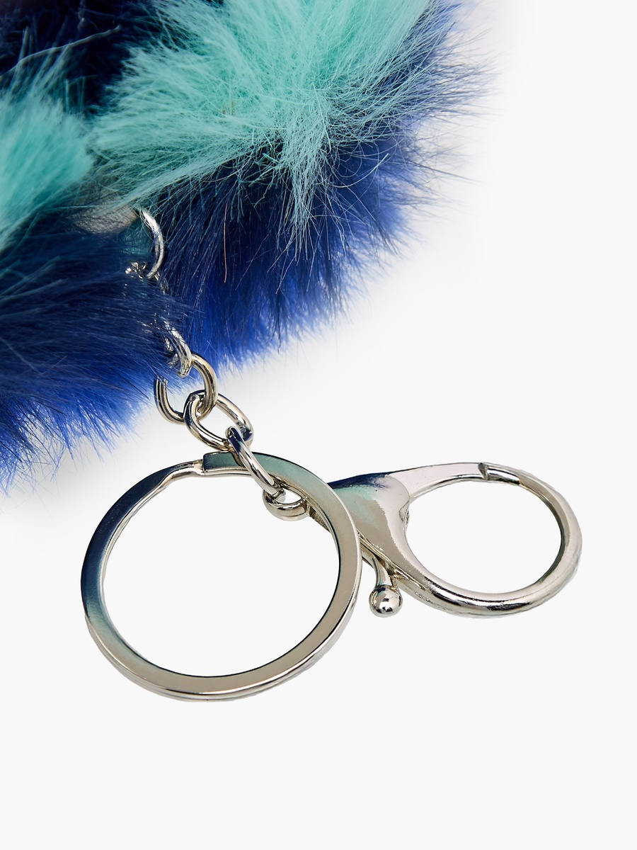 Keychain with Pompom Plush Charm