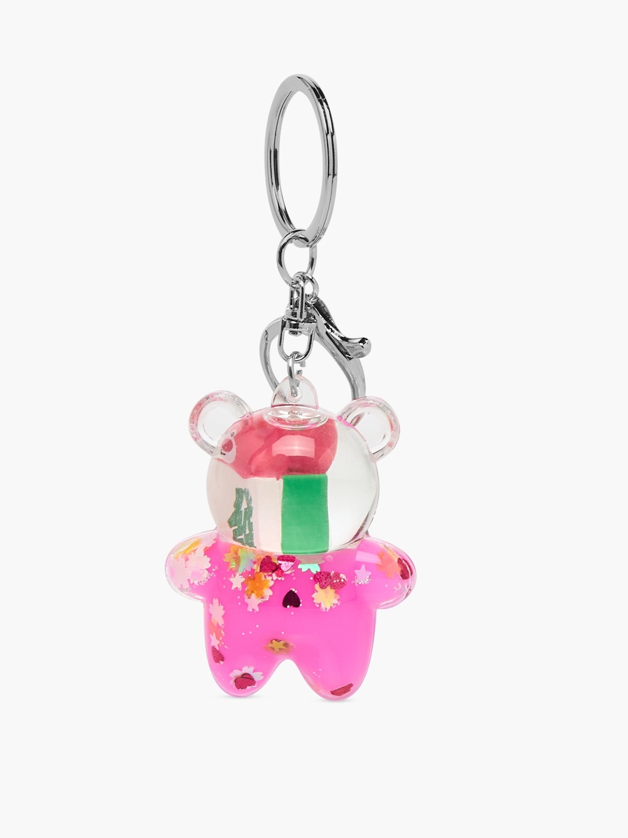 Floating Glitter Bear Keyring with Lobster Hook