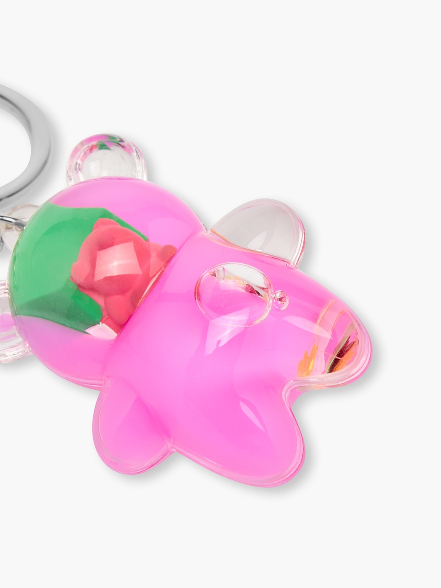 Floating Glitter Bear Keyring with Lobster Hook