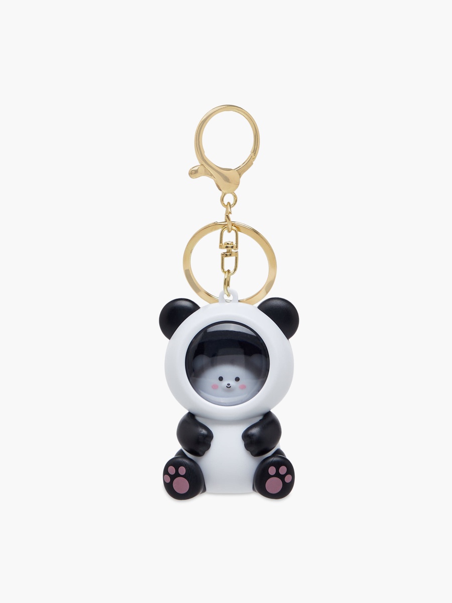Keyring with 3D Panda Accent