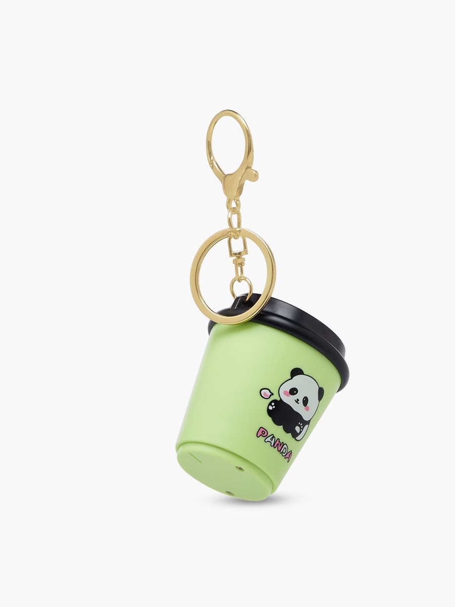 Keyring with Panda Tea Cup Accent