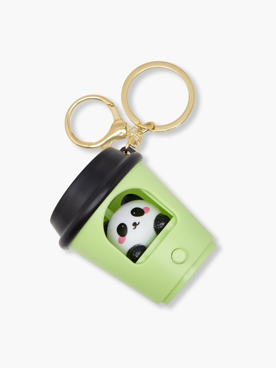 Keyring with Panda Tea Cup Accent