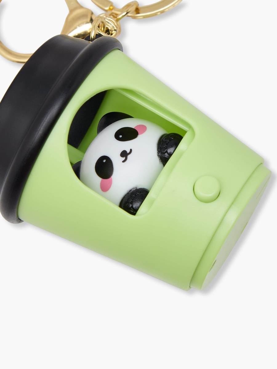 Keyring with Panda Tea Cup Accent