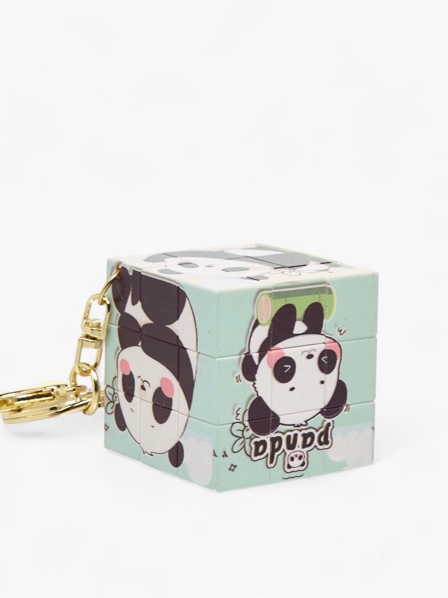 Panda Puzzle Cube Charm Keyring with Lobster Hook