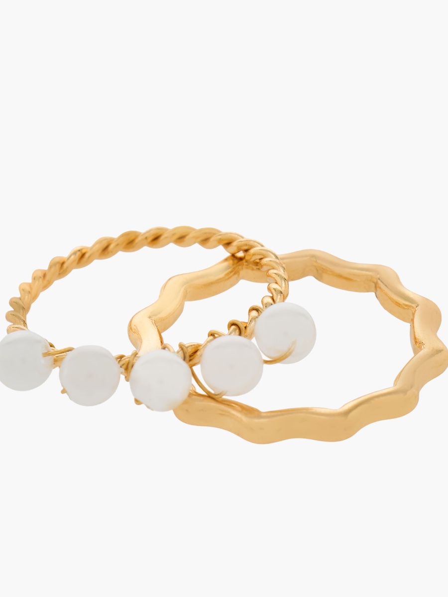 Set of 7 - Gold Tone Ring with Assorted Design