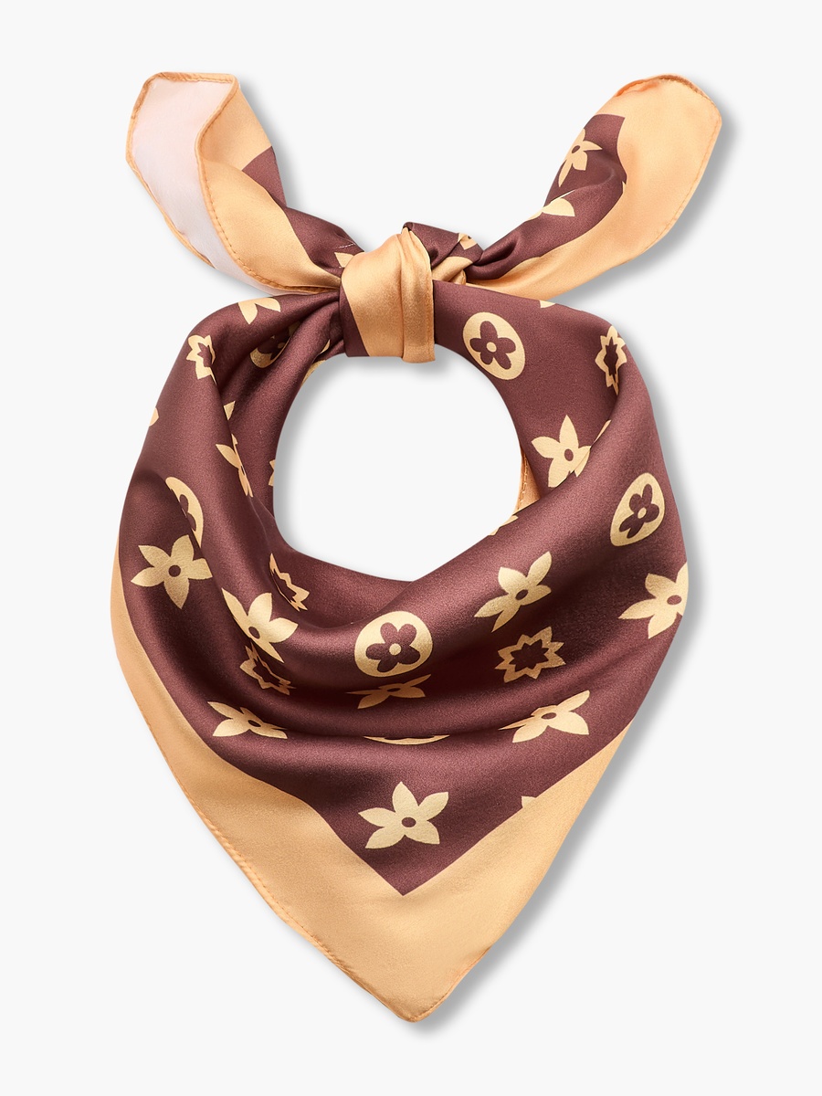 طقم وشاح مربع بطبعات قطعتين