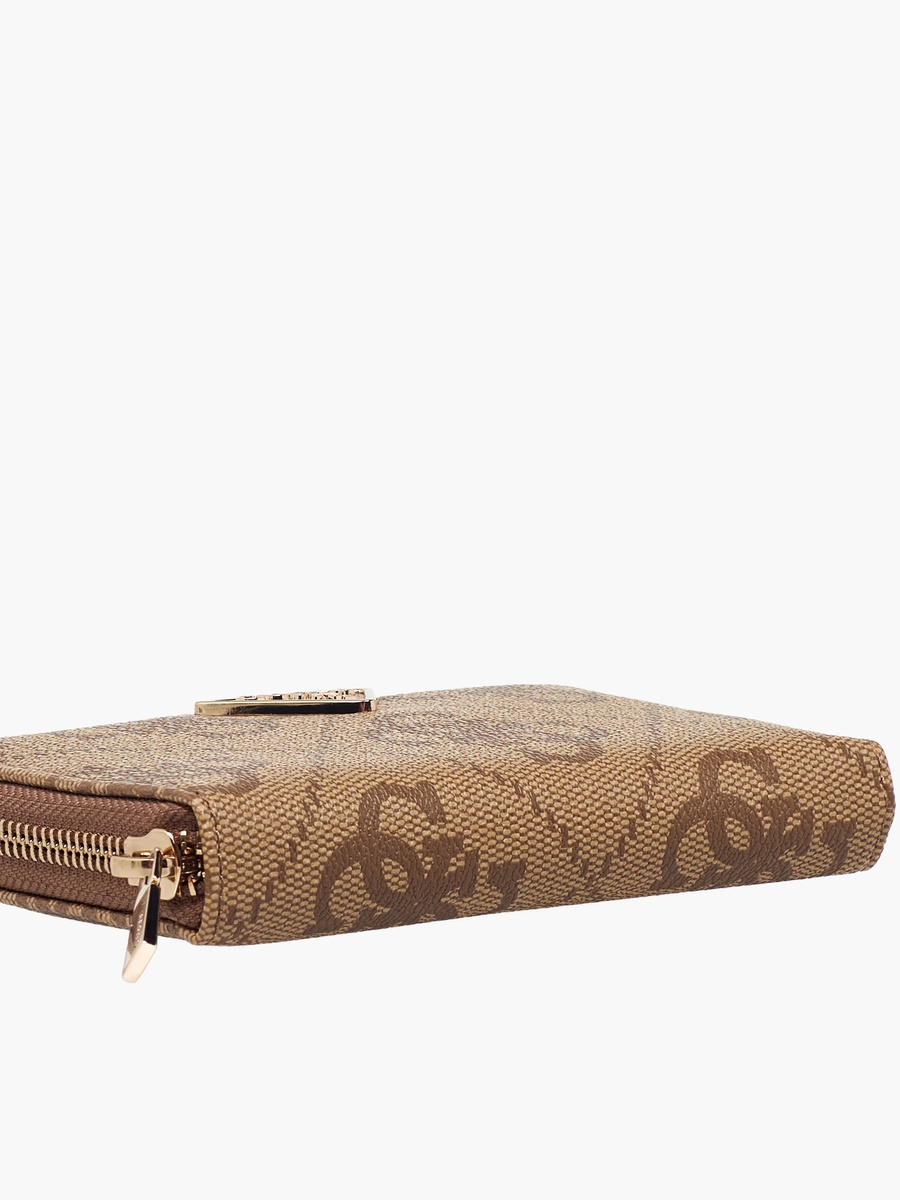 Laurel II Monogram Print Wallet with Zip Closure
