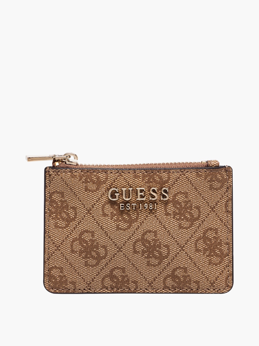 Laurel II Monogram Texture Card Holder with Zip Closure