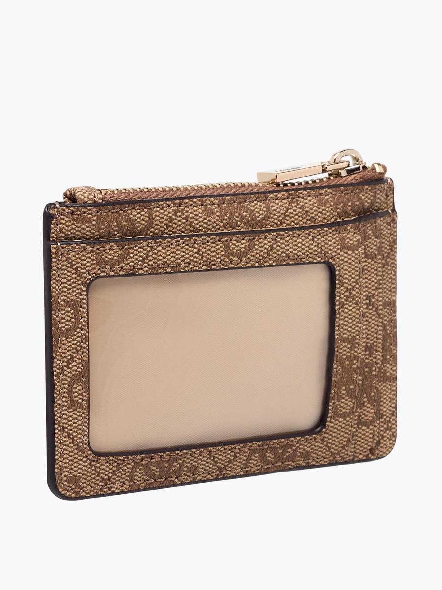 Laurel II Monogram Texture Card Holder with Zip Closure