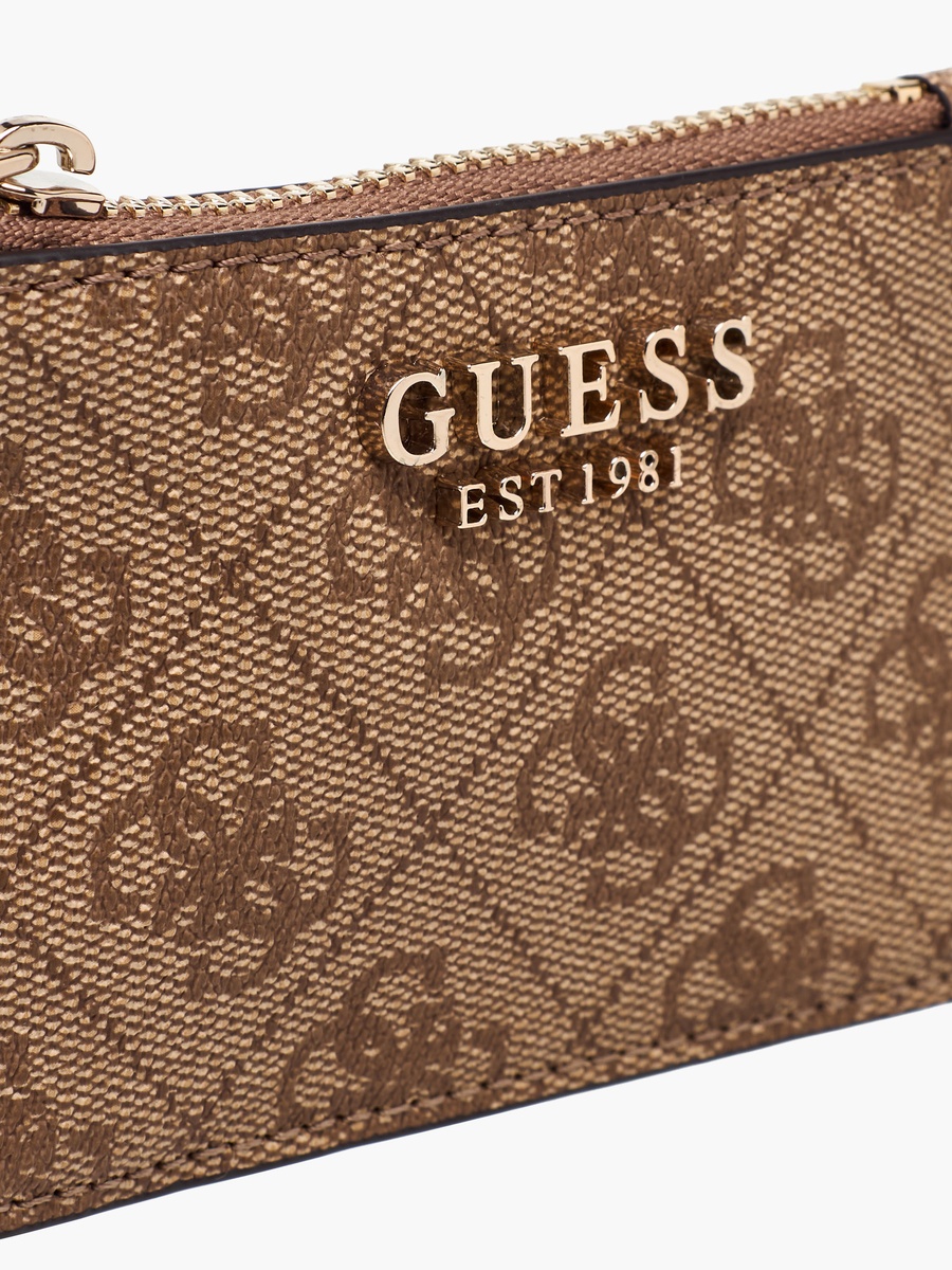 Laurel II Monogram Texture Card Holder with Zip Closure
