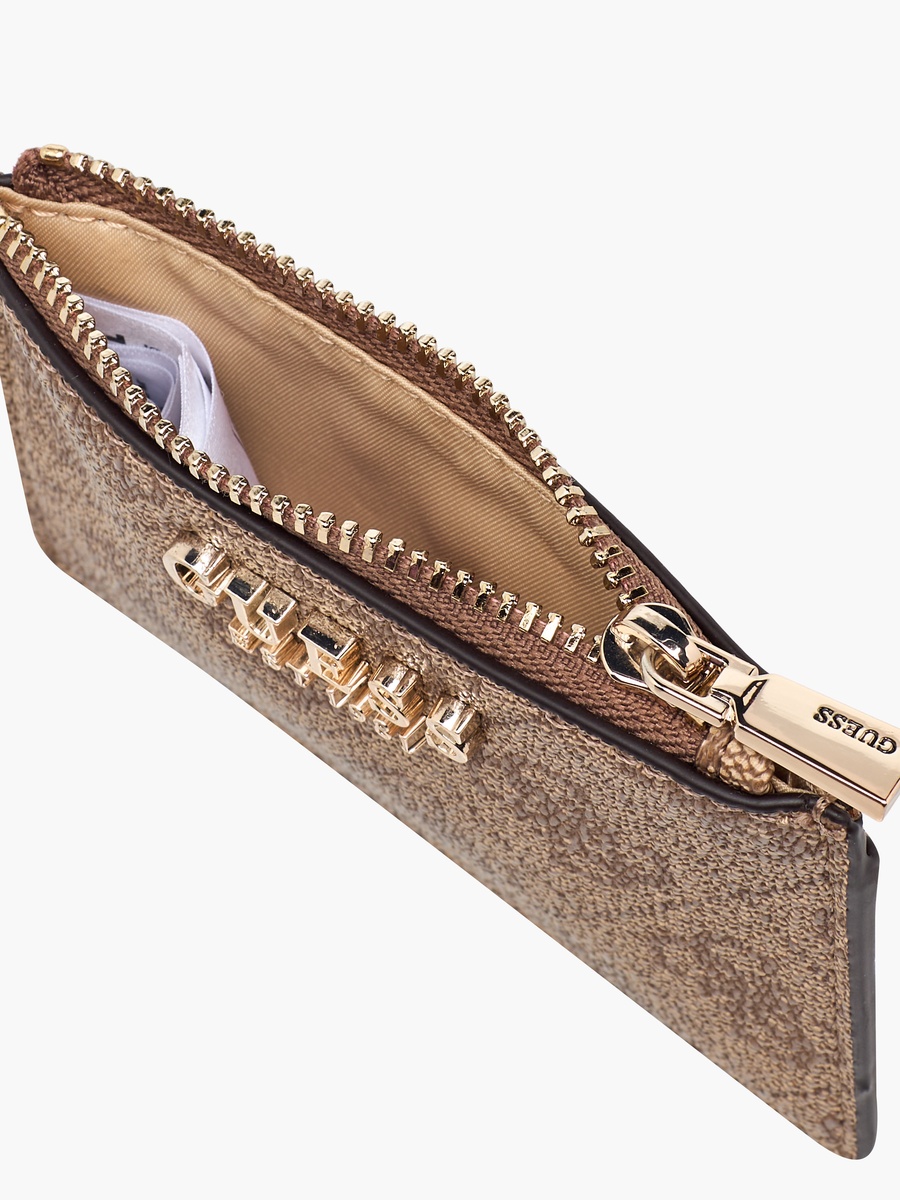 Laurel II Monogram Texture Card Holder with Zip Closure
