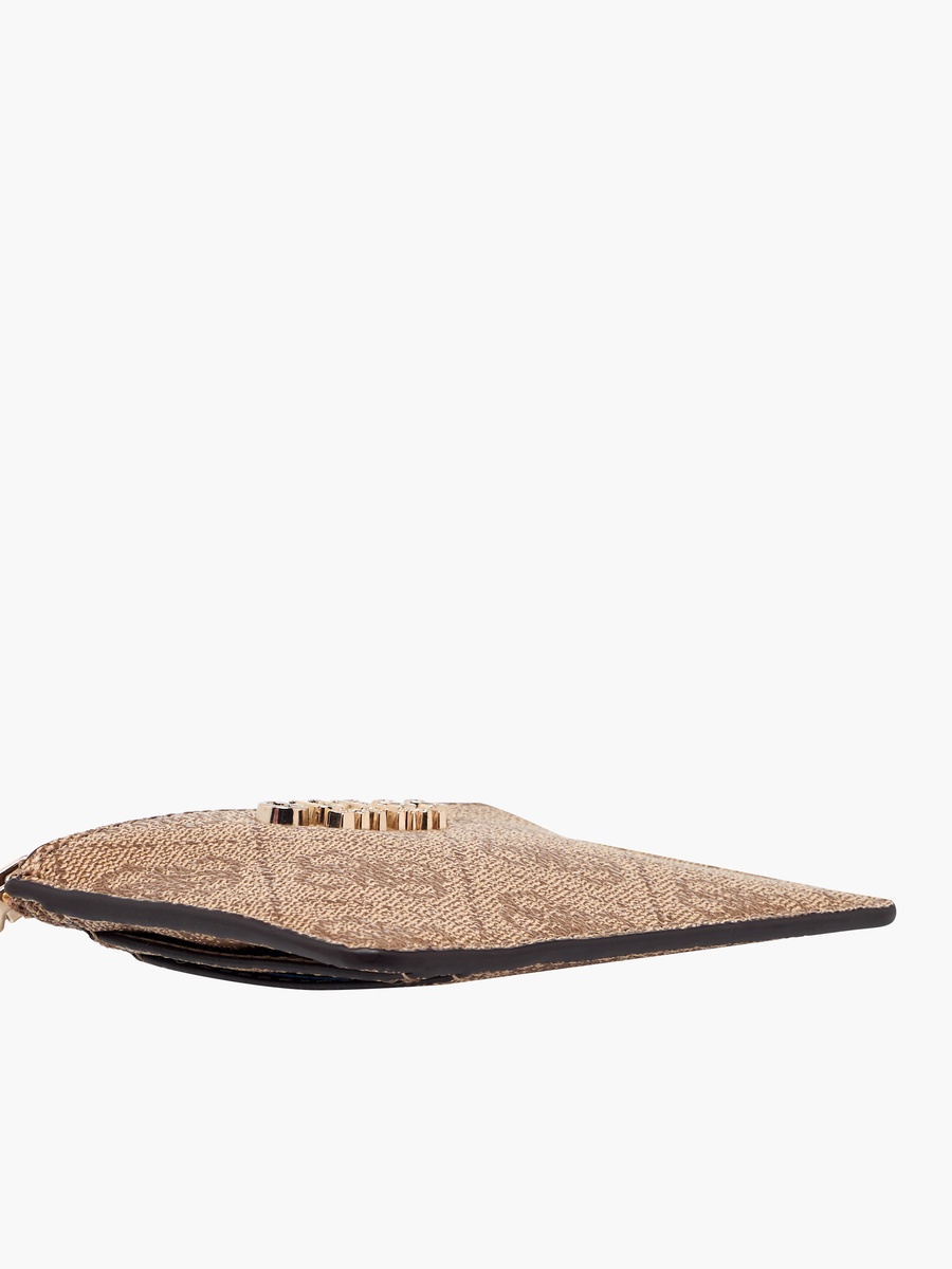 Laurel II Monogram Texture Card Holder with Zip Closure