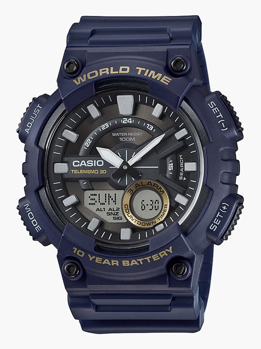Men Blue Analog/Digital Resin Strap Watch AEQ-110W-2AVDF