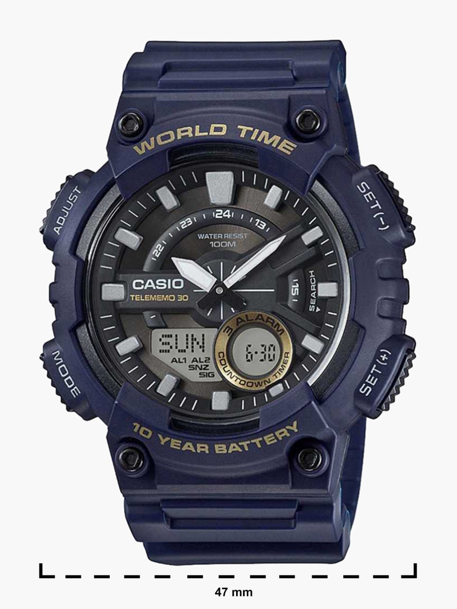Men Blue Analog/Digital Resin Strap Watch AEQ-110W-2AVDF