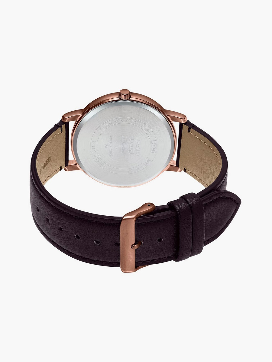 Men Maroon Analog Leather Strap Watch - MTP-B125RL-5AVDF - 41 MM