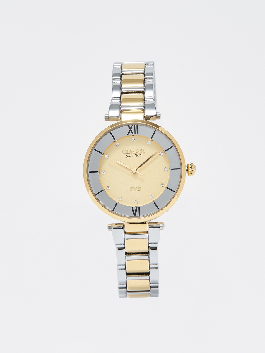 Women Silver and Gold Stainless Steel Strap Analog Wristwatch - 00OYY004N001