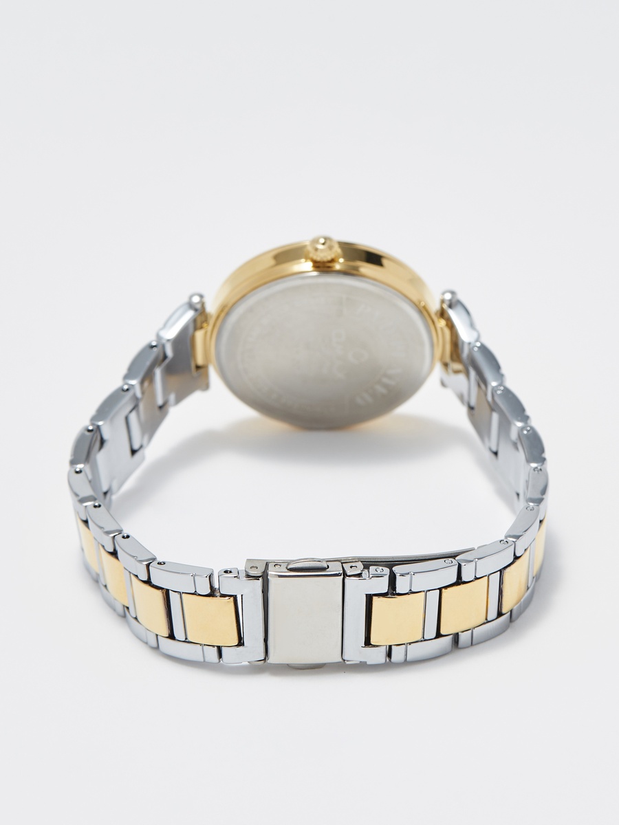 Women Silver and Gold Stainless Steel Strap Analog Wristwatch - 00OYY004N001
