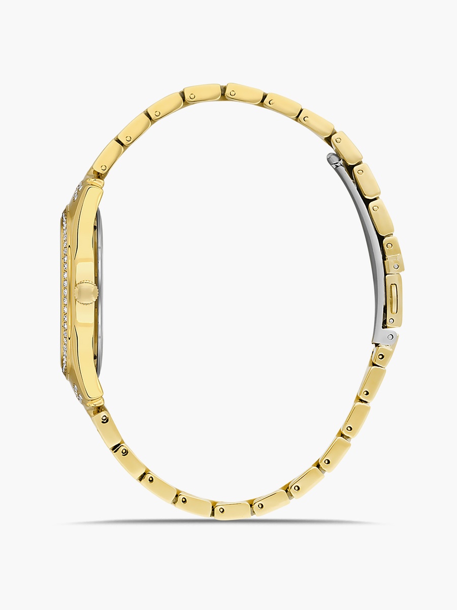 Women Gold Analog Stainless Steel Strap Watch - 00JSS024Q008