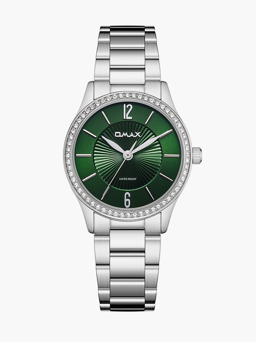 Green Dial Crystal Embellished Watch