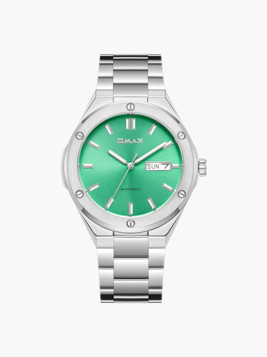 Metal Strap Watch, Green Dial