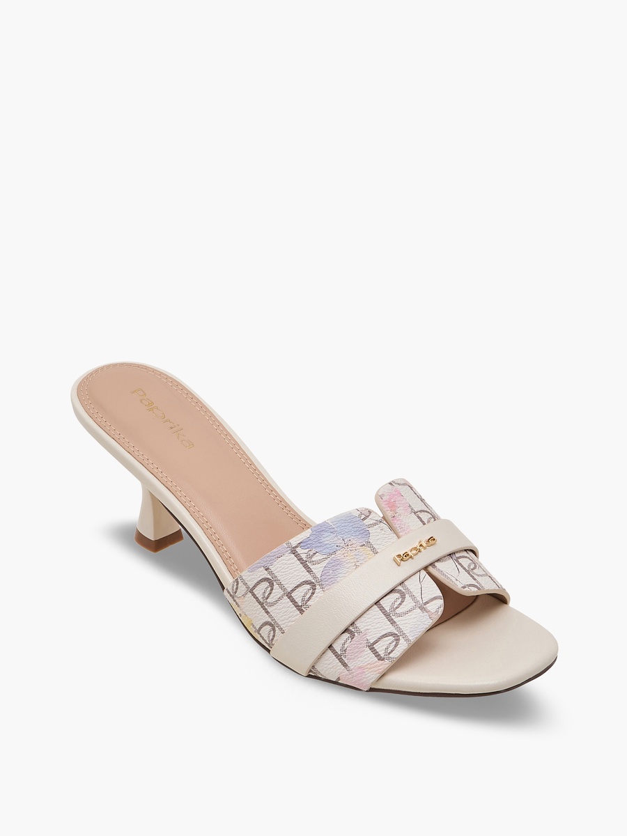 Women Printed Kitten Heel Sandals