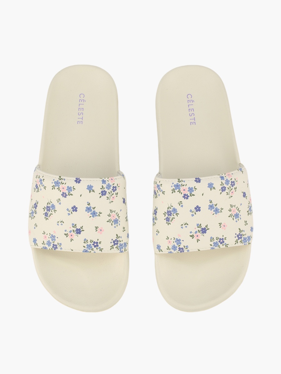 Women Floral Print Slides