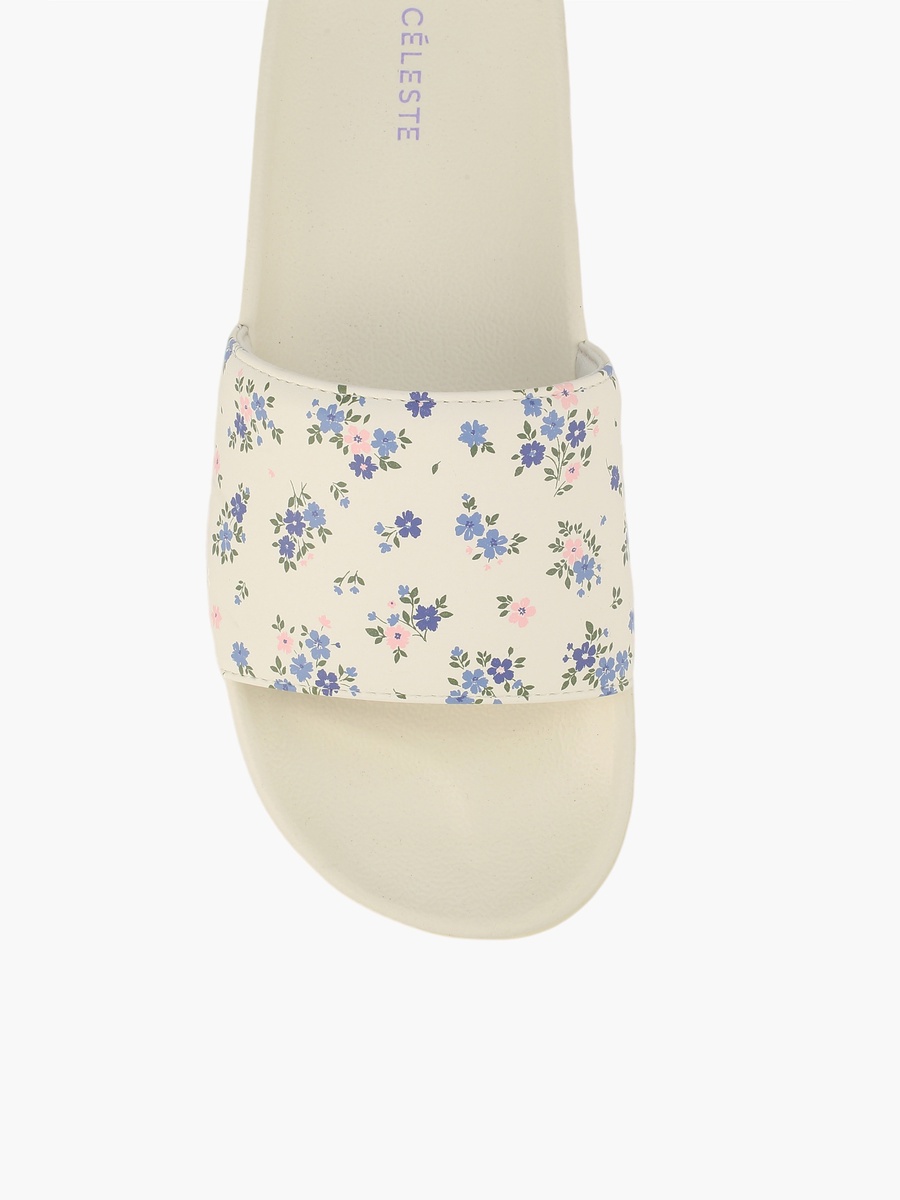 Women Floral Print Slides