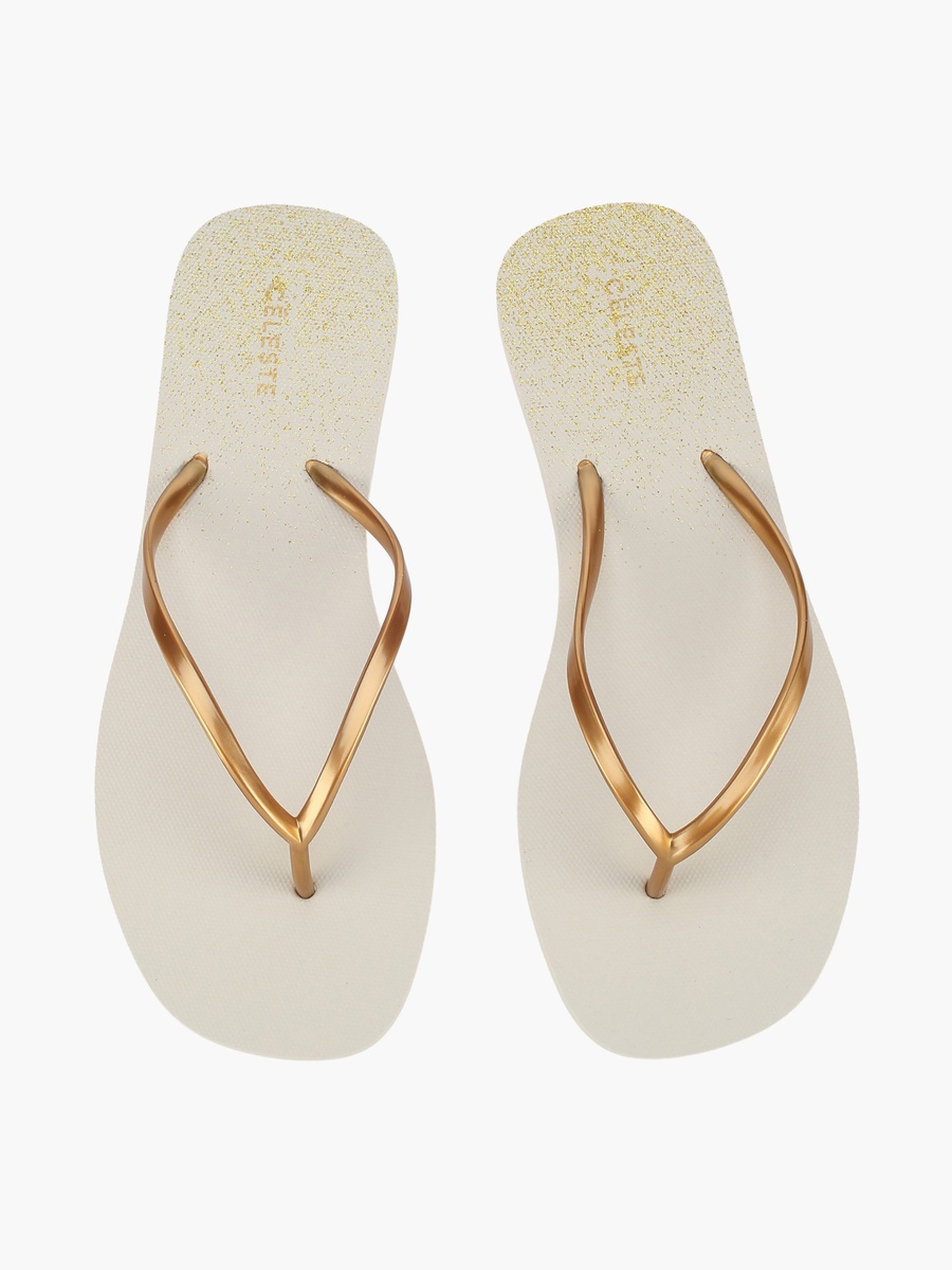 Women Metallic Strap Flip Flops