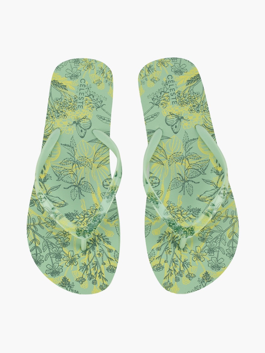 Women Floral Print Flip Flops