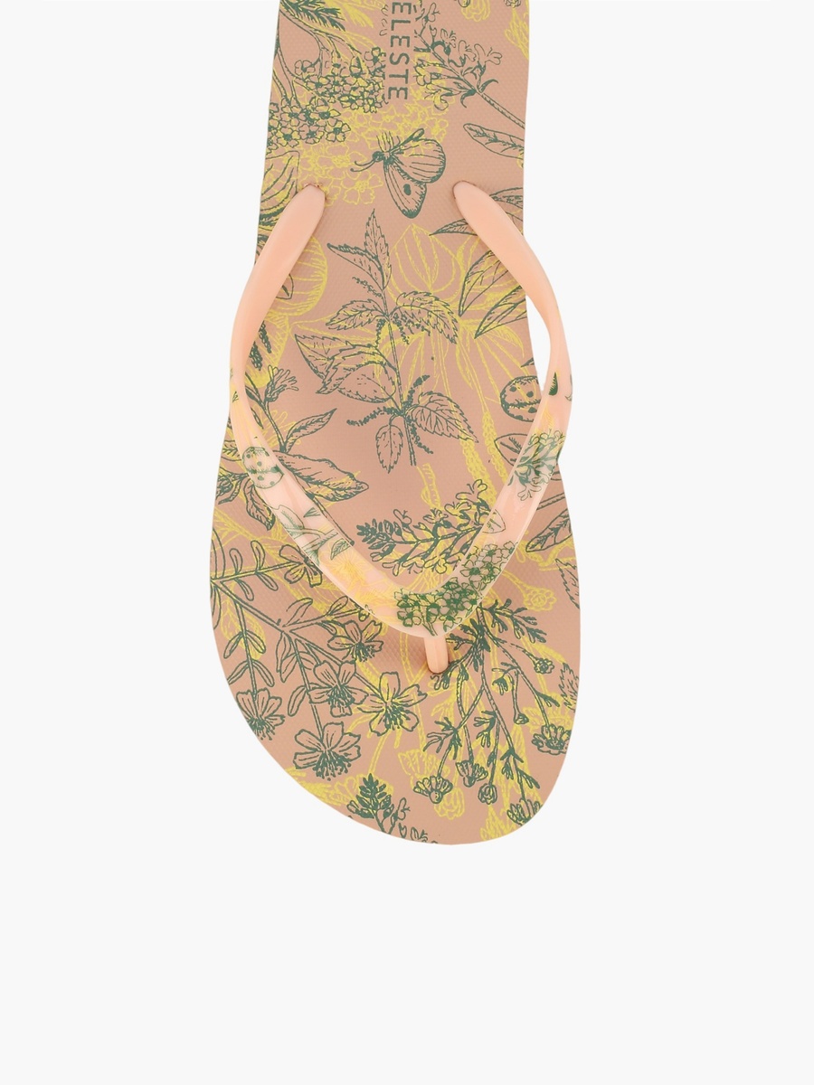 Women Floral Print Flip Flops