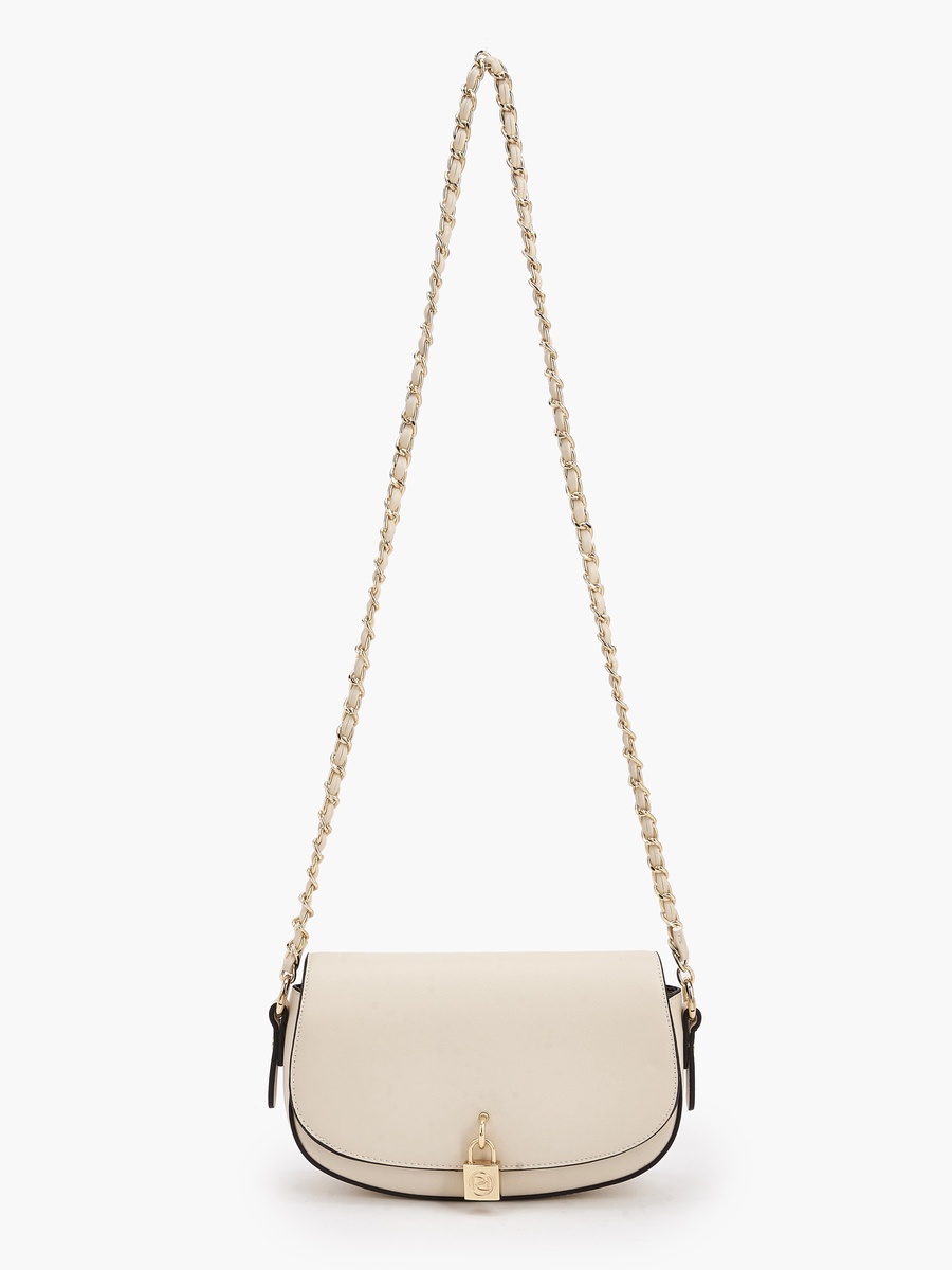 Solid Crossbody Bag with Chain Strap