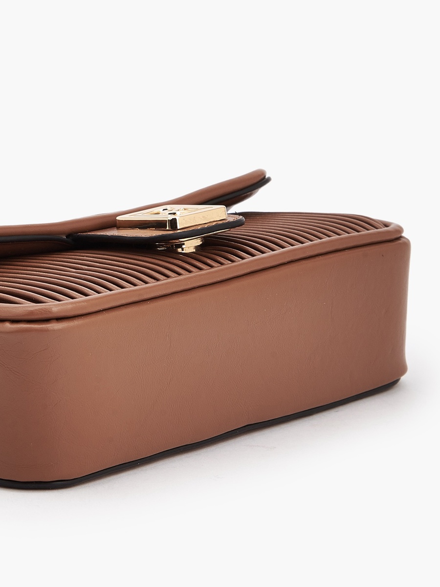 Pleated Crossbody Bag with Chain Strap