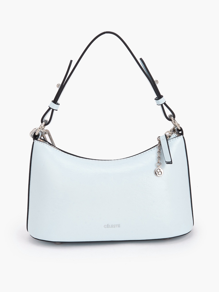 Solid Crossbody Bag with Chain Link Strap