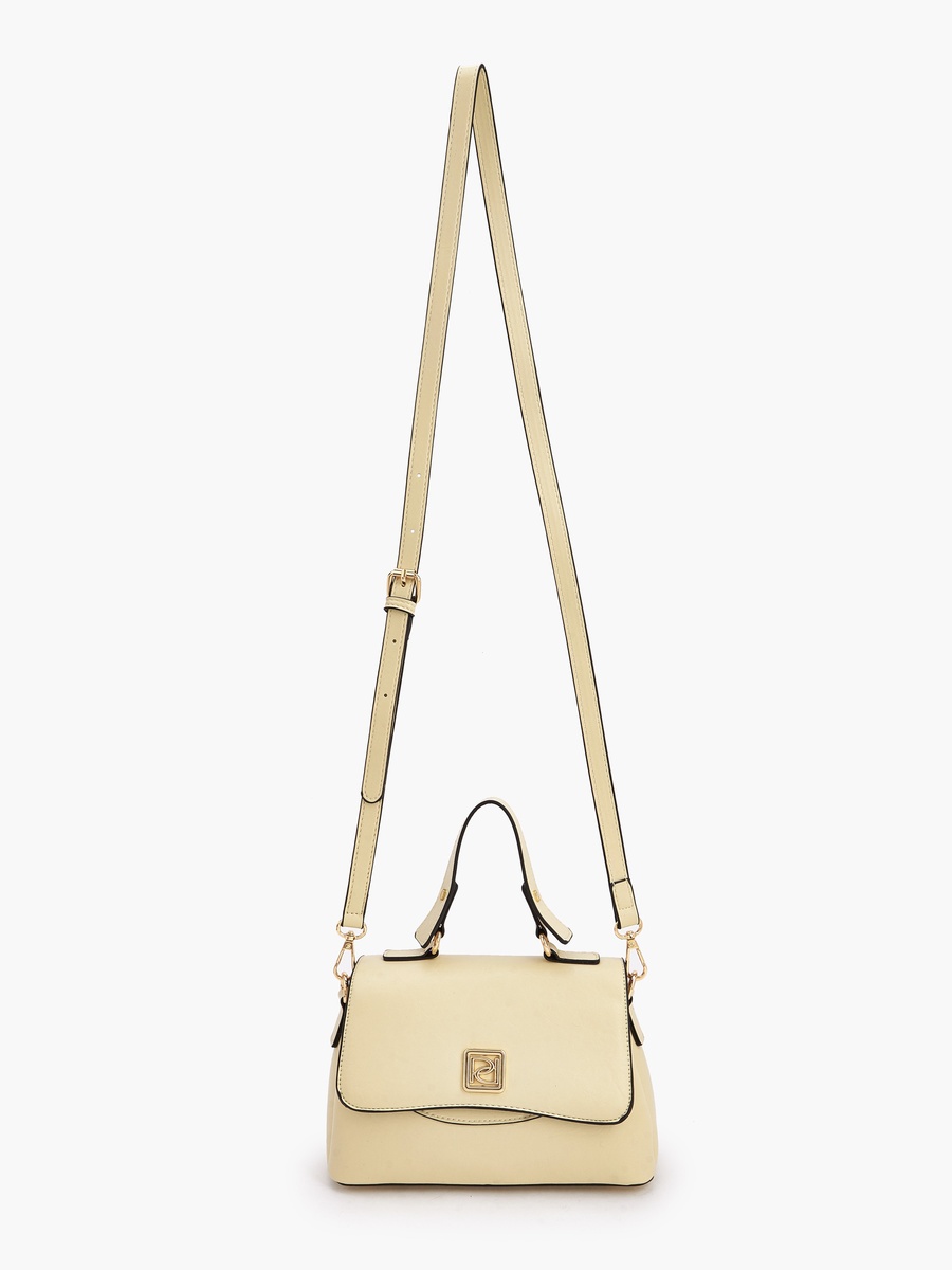 Solid Satchel Bag with Detachable Strap