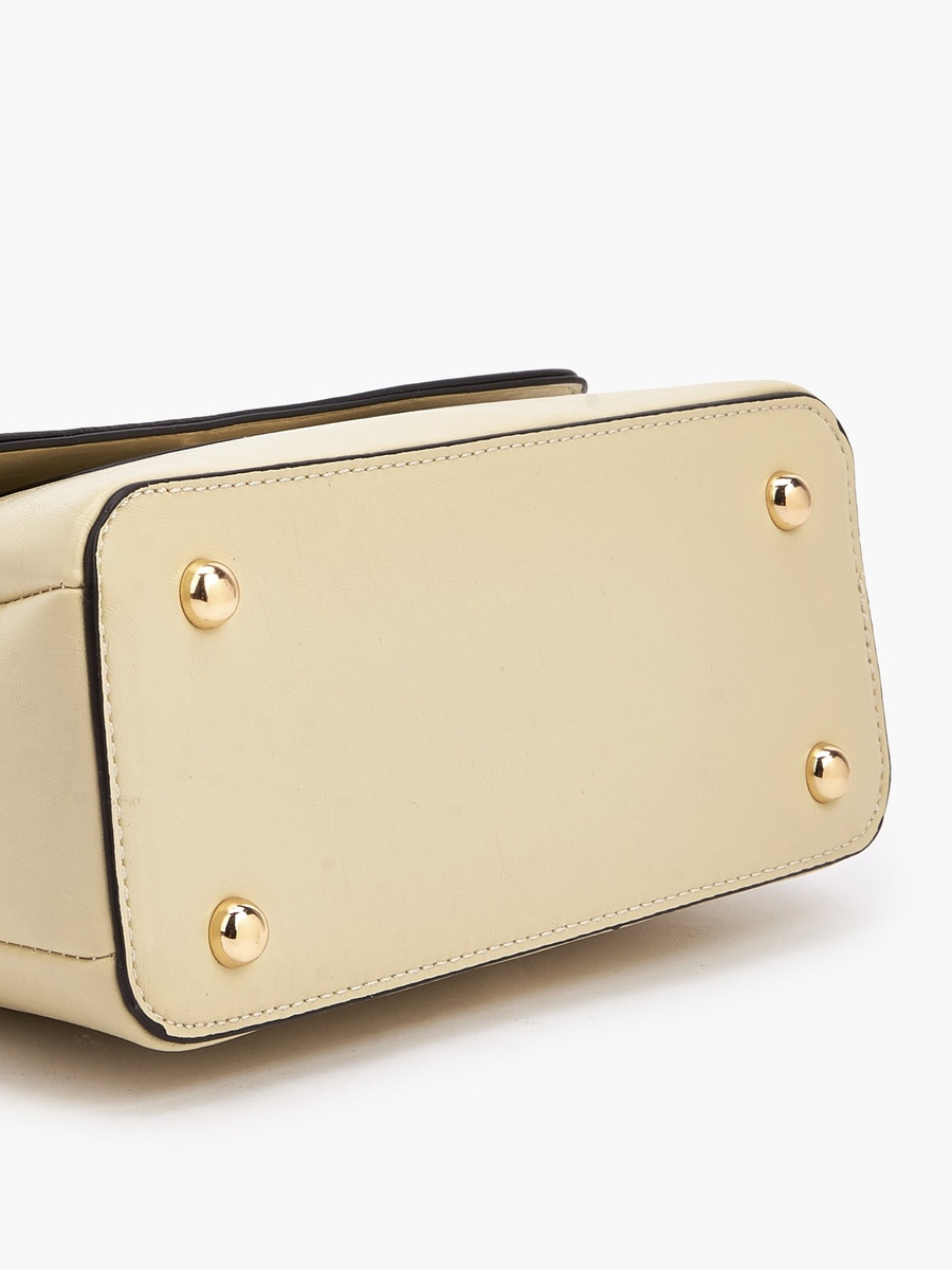 Solid Satchel Bag with Detachable Strap