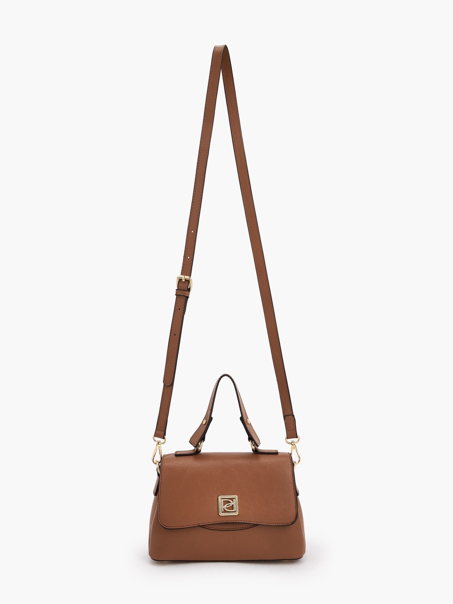 Solid Satchel Bag with Detachable Strap