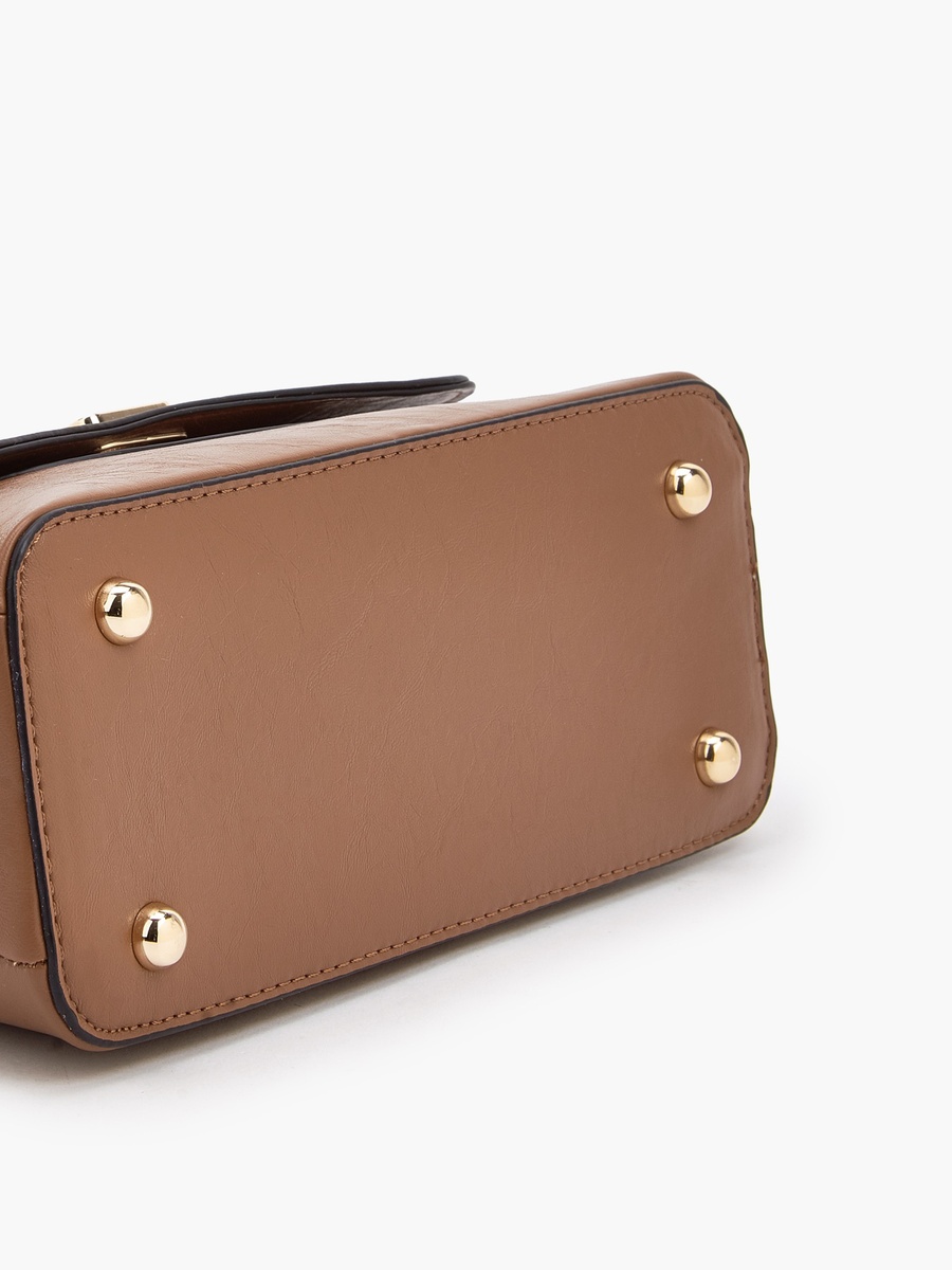 Solid Satchel Bag with Detachable Strap