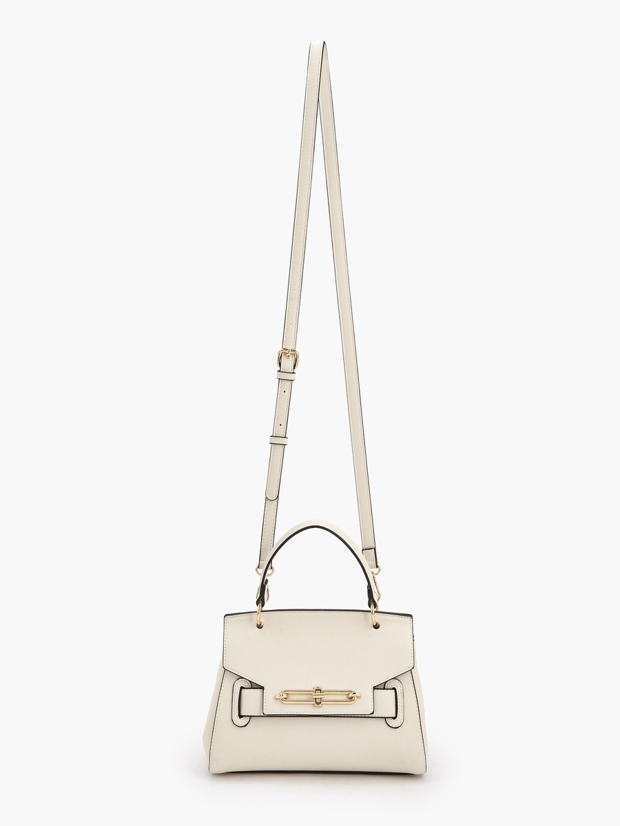 Textured Satchel Bag with Top Handle