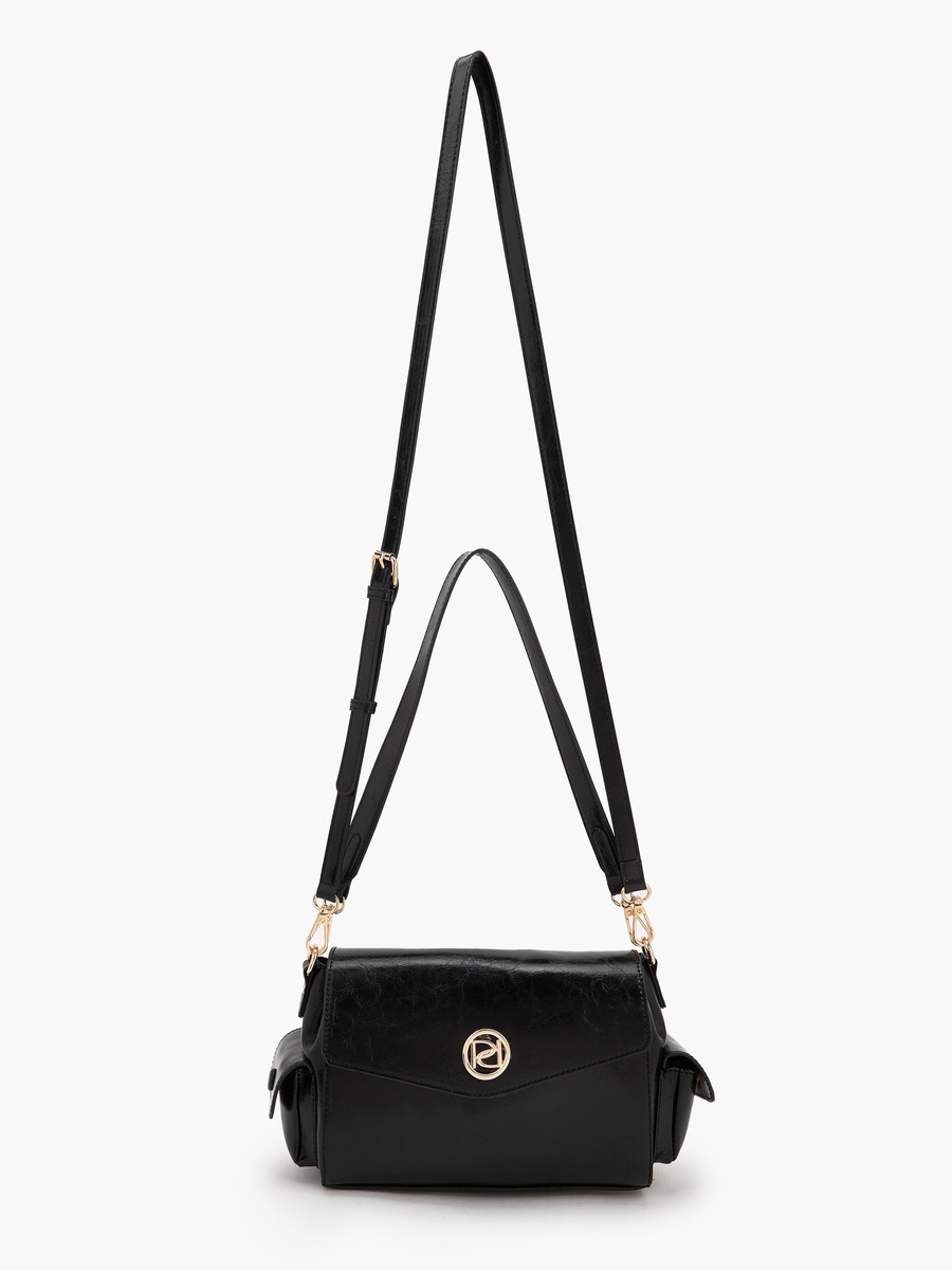 Solid Shoulder Bag with Detachable Strap