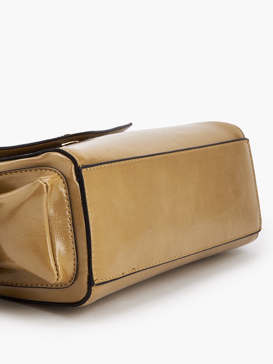 Solid Shoulder Bag with Detachable Strap