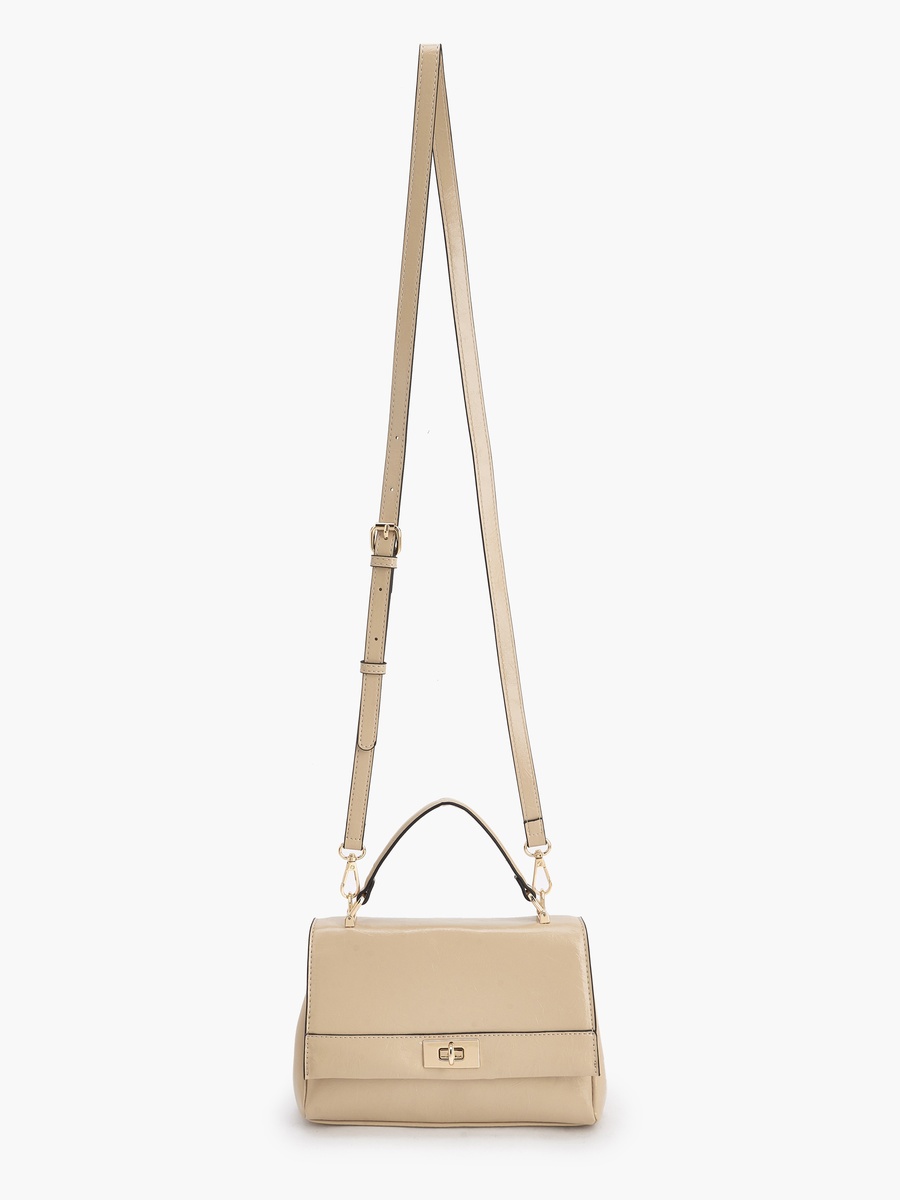 Solid Satchel Bag with Detachable Strap