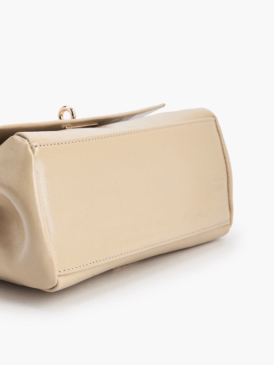 Solid Satchel Bag with Detachable Strap